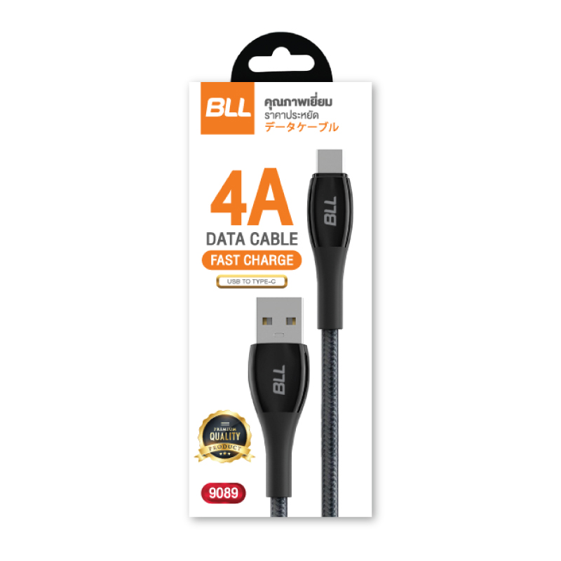 สายชาร์จ BLL รุ่น9089 USB to Type C 4A รุ่นใหม่-ดำ